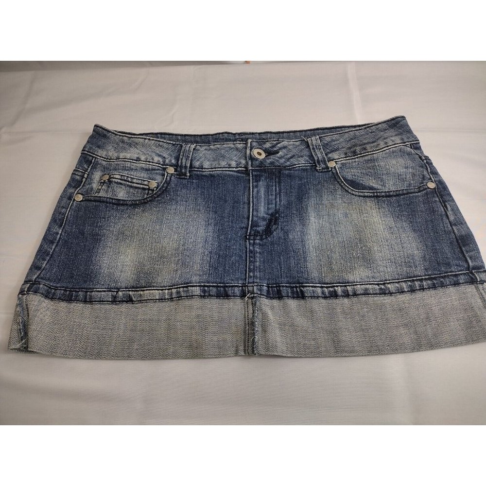 Younique Jean Skirt Juniors Size 11 Embellished Sparkly Stretch